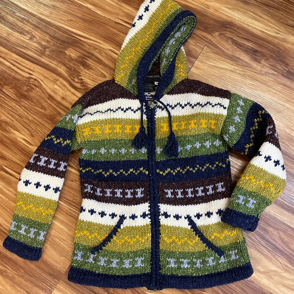 INVISIBLE WORLD Juneau Alaska Boy's Hooded Knit Sweater Boy's 6